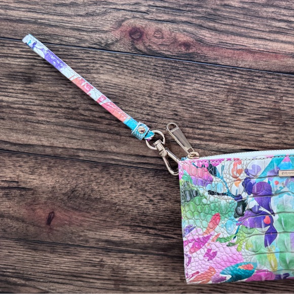 NWOT Brahmin Daisy Daylily Melbourne Leather Wristlet Clutch - Picture 14 of 14